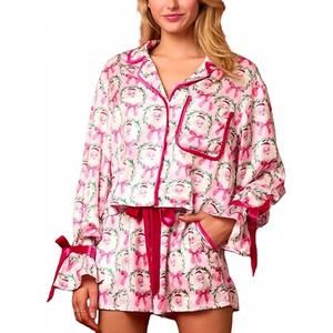 NEW PEACH LOVE santa pj's bottoms in pink